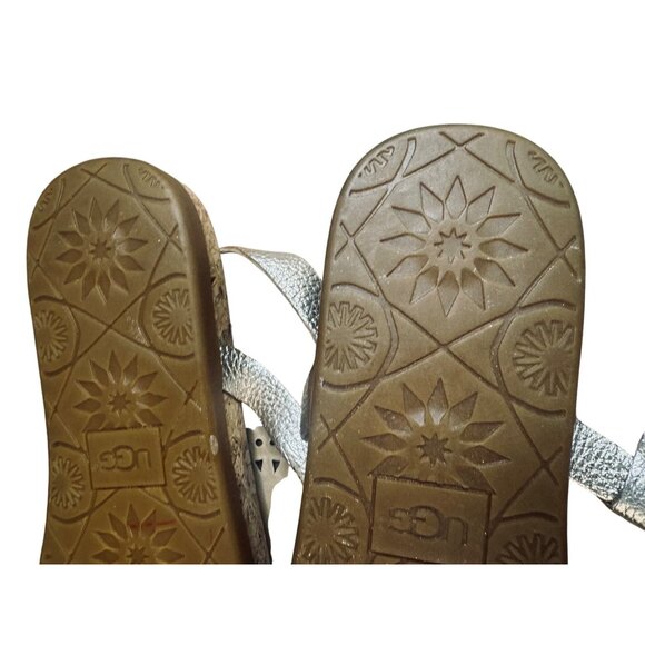 UGG Women's Silver Cork Sandals  Adjustable Strap Casual Comfort.Size 9 - Picture 11 of 11